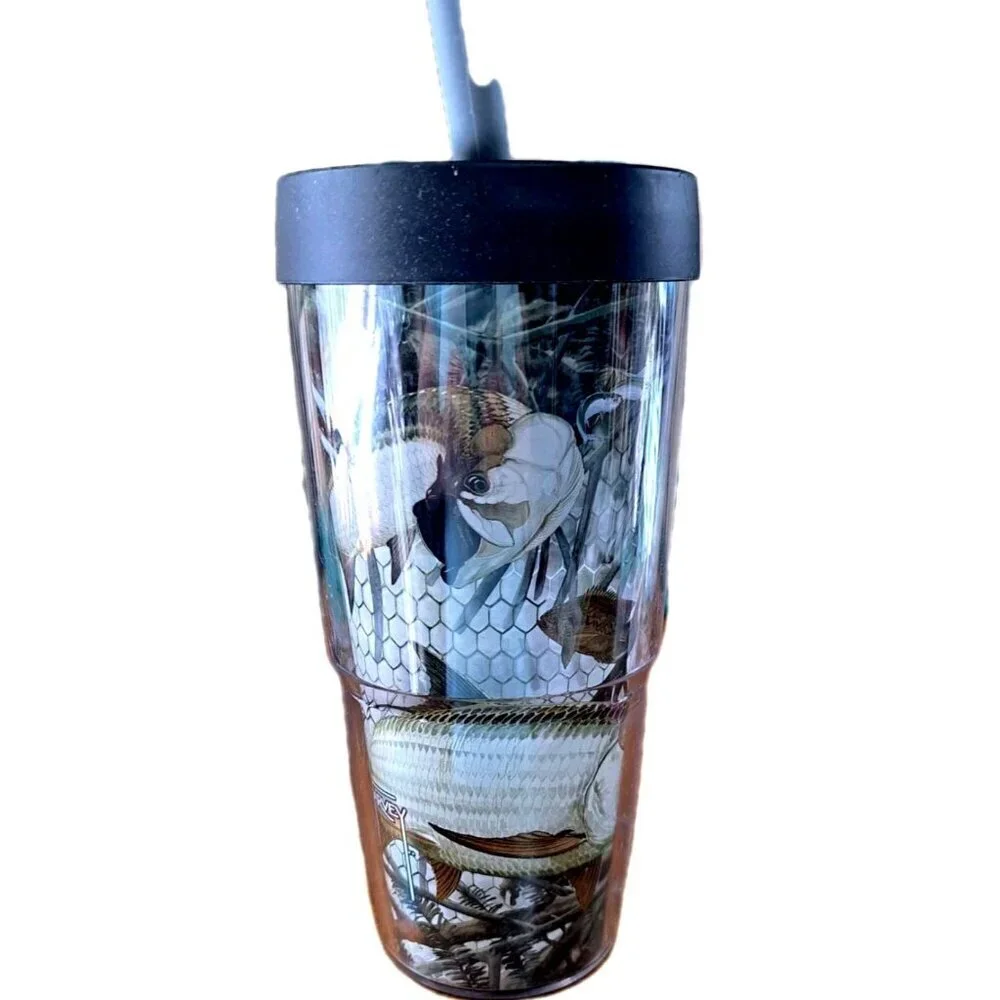 Guy Harvey Tervis With Lid and Straw Ocean Fishing Fish 24oz.